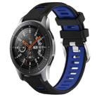 For Samsung Galaxy Watch 46mm 22mm Sports Two-Color Steel Buckle Silicone Watch Band(Black+Blue) - 1