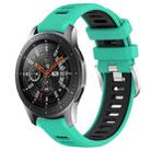 For Samsung Galaxy Watch 46mm 22mm Sports Two-Color Steel Buckle Silicone Watch Band(Lake Blue+Black) - 1