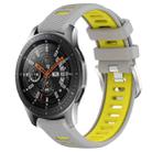 For Samsung Galaxy Watch 46mm 22mm Sports Two-Color Steel Buckle Silicone Watch Band(Grey+Yellow) - 1