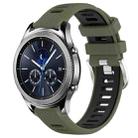 For Samsung Gear S3 Classic 22mm Sports Two-Color Steel Buckle Silicone Watch Band(Army Green+Black) - 1