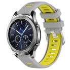 For Samsung Gear S3 Classic 22mm Sports Two-Color Steel Buckle Silicone Watch Band(Grey+Yellow) - 1