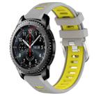 For Samsung Gear S3 Frontier 22mm Sports Two-Color Steel Buckle Silicone Watch Band(Grey+Yellow) - 1