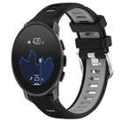 For SUUNTO 9 Peak Pro 22mm Sports Two-Color Steel Buckle Silicone Watch Band(Black+Grey) - 1