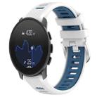 For  SUUNTO 9 Peak 22mm Sports Two-Color Steel Buckle Silicone Watch Band(White+Blue) - 1
