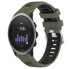 For SUUNTO 5 Peak 22mm Sports Two-Color Steel Buckle Silicone Watch Band(Army Green+Black) - 1