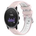 For SUUNTO 5 Peak 22mm Sports Two-Color Steel Buckle Silicone Watch Band(Pink+White) - 1