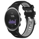 For SUUNTO 5 Peak 22mm Sports Two-Color Steel Buckle Silicone Watch Band(Black+Grey) - 1
