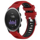 For SUUNTO 5 Peak 22mm Sports Two-Color Steel Buckle Silicone Watch Band(Red+Black) - 1