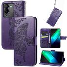 For Infinix Note 12 G96 Butterfly Love Flower Embossed Leather Phone Case(Purple) - 1