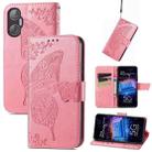 For Tecno Pova Neo 5G Butterfly Love Flower Embossed Leather Phone Case(Pink) - 1