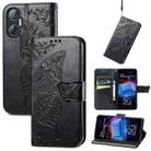 For Tecno Pova Neo 5G Butterfly Love Flower Embossed Leather Phone Case(Black) - 1