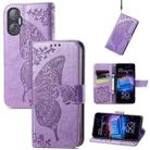 For Tecno Pova Neo 5G Butterfly Love Flower Embossed Leather Phone Case(Lavender) - 1