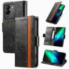 For Infinix Note 12 G96 CaseNeo Splicing Dual Magnetic Buckle Leather Phone Case(Black) - 1