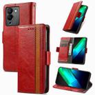 For Infinix Note 12 G96 CaseNeo Splicing Dual Magnetic Buckle Leather Phone Case(Red) - 1