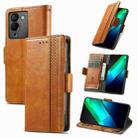 For Infinix Note 12 G96 CaseNeo Splicing Dual Magnetic Buckle Leather Phone Case(Khaki) - 1