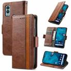 For Kyocera Android One S10 CaseNeo Splicing Dual Magnetic Buckle Leather Phone Case(Brown) - 1