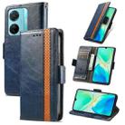 For vivo S15e CaseNeo Splicing Dual Magnetic Buckle Leather Phone Case(Blue) - 1