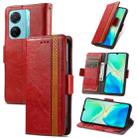 For vivo S15e CaseNeo Splicing Dual Magnetic Buckle Leather Phone Case(Red) - 1