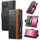 For Xiaomi 13 Lite CaseNeo Splicing Dual Magnetic Buckle Leather Phone Case(Black) - 1