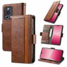 For Xiaomi 13 Lite CaseNeo Splicing Dual Magnetic Buckle Leather Phone Case(Brown) - 1