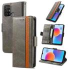 For ZTE Blade A52 CaseNeo Splicing Dual Magnetic Buckle Leather Phone Case(Gray) - 1