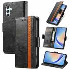 For Samsung Galaxy A34 5G CaseNeo Splicing Dual Magnetic Buckle Leather Phone Case(Black) - 1