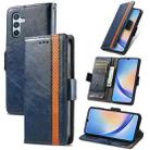 For Samsung Galaxy A34 5G CaseNeo Splicing Dual Magnetic Buckle Leather Phone Case(Blue) - 1
