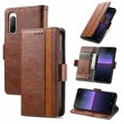 For Sony Xperia 10 II CaseNeo Splicing Dual Magnetic Buckle Leather Phone Case(Brown) - 1