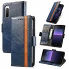 For Sony Xperia 10 II CaseNeo Splicing Dual Magnetic Buckle Leather Phone Case(Blue) - 1