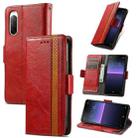 For Sony Xperia 10 II CaseNeo Splicing Dual Magnetic Buckle Leather Phone Case(Red) - 1
