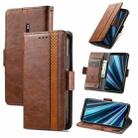 For Sony Xperia XZ3 CaseNeo Splicing Dual Magnetic Buckle Leather Phone Case(Brown) - 1