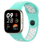 For Redmi Watch 3 Sports Two-Color Silicone Watch Band(Teal+White) - 1
