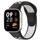 For Redmi Watch 3 Lite Sports Two-Color Silicone Watch Band(Black+White) - 1