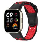 For Redmi Watch 3 Lite Sports Two-Color Silicone Watch Band(Black+Red) - 1