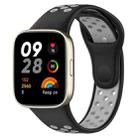 For Redmi Watch 3 Lite Sports Two-Color Silicone Watch Band(Black+Grey) - 1