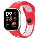 For Redmi Watch 3 Lite Sports Two-Color Silicone Watch Band(Red+White) - 1