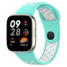 For Redmi Watch 3 Lite Sports Two-Color Silicone Watch Band(Teal+White) - 1