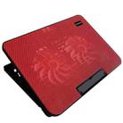 N99 USB Dual Fan Hollow Carved Design Heat Dissipation Laptop Cooling Pad(Red) - 1