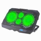 S18 Aluminum Four Fans Gaming Laptop Cooling Pad Foldable Holder with Wind Speed Display(Green) - 1