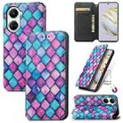 For Huawei Nova 10 SE CaseNeo Colorful Magnetic Leather Phone Case(Purple Scales) - 1