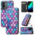 For Infinix Note 12 G96 CaseNeo Colorful Magnetic Leather Phone Case(Purple Scales) - 1