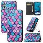 For Kyocera Android One S10 CaseNeo Colorful Magnetic Leather Phone Case(Purple Scales) - 1