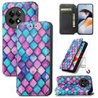 For OnePlus Ace 2 CaseNeo Colorful Magnetic Leather Phone Case(Purple Scales) - 1