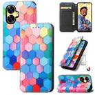 For Realme C55 CaseNeo Colorful Magnetic Leather Phone Case(Colorful Cube) - 1