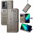 For Infinix Note 12 G96 Cat and Dog Embossed Phone Leather Phone Case(Gray) - 1