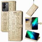 For Infinix Note 12 G96 Cat and Dog Embossed Phone Leather Phone Case(Gold) - 1