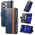 For Xiaomi Redmi Note 12 Pro+ Global CaseNeo Splicing Dual Magnetic Buckle Leather Phone Case(Blue) - 1