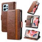 For Xiaomi Redmi Note 12 4G Global CaseNeo Splicing Dual Magnetic Buckle Leather Phone Case(Brown) - 1