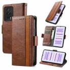For Xiaomi Redmi K60 Pro CaseNeo Splicing Dual Magnetic Buckle Leather Phone Case(Brown) - 1