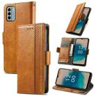For Nokia G22 CaseNeo Splicing Dual Magnetic Buckle Leather Phone Case(Khaki) - 1